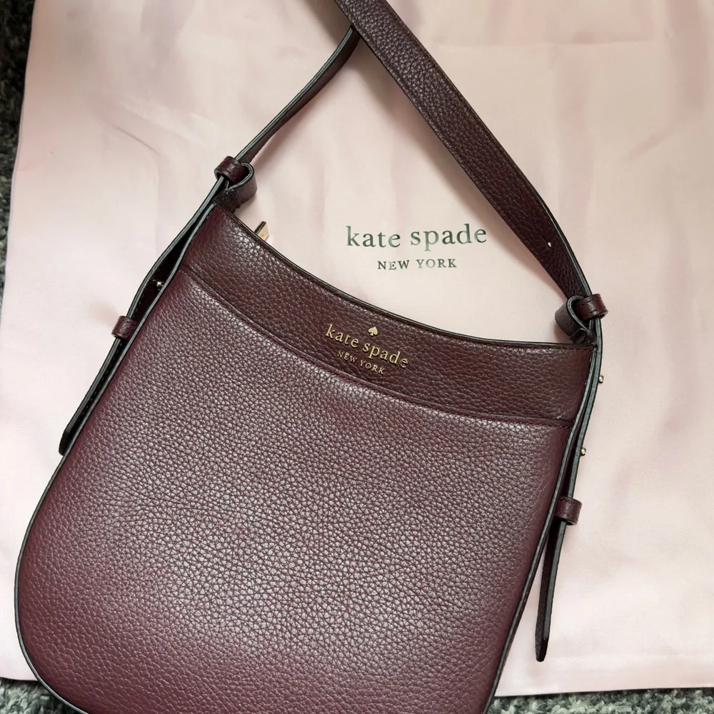 Kate Spade Plum Leather Adjustable Crossbody Bag - Picture 4 of 7